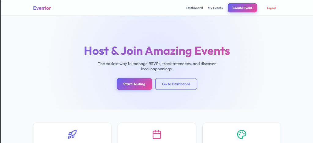 Eventor: Concurrent Event Scheduling System Screenshot